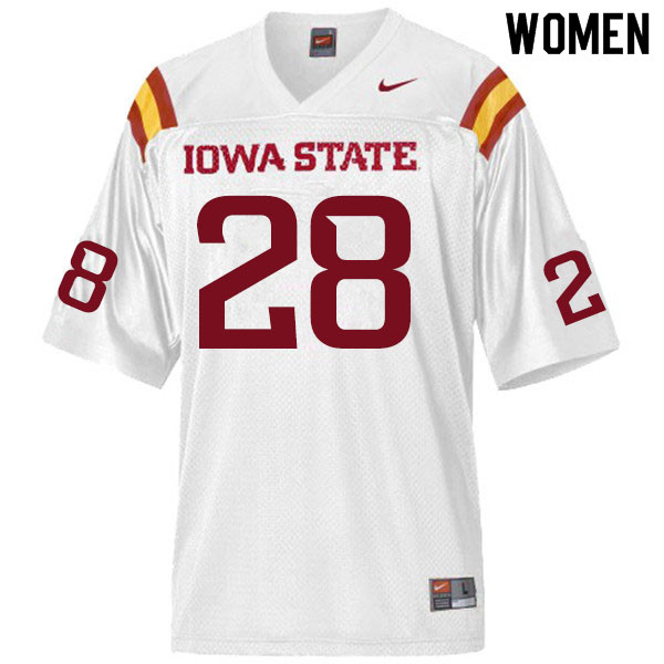 Iowa State Cyclones Women's #28 Breece Hall Nike NCAA Authentic White College Stitched Football Jersey JF42Z38MH